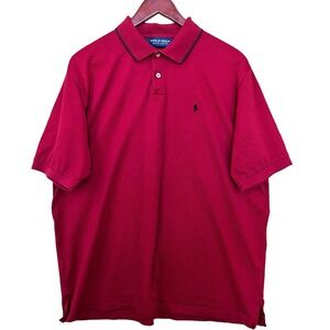 Polo Golf Ralph Lauren Polo Shirt Mens XL Red Pima Cotton Ribbed Golf Preppy